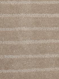Runder Wollteppich Mason in Taupe, handgetuftet, Flor: 100 % Wolle, Taupe, Ø 150 cm (Größe M)