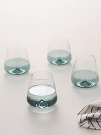 Waterglazen Dunya in blauw/transparant, 4 stuks, Glas, Blauw, Ø 9 x H 10 cm, 450 ml