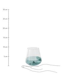 Waterglazen Dunya in blauw/transparant, 4 stuks, Glas, Blauw, Ø 9 x H 10 cm, 450 ml