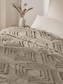 Tagesdecke Faye mit getufteter Verzierung, 100% Baumwolle, Beige, B 240 x L 260 cm (für Betten bis 200 x 200 cm)