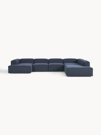 Sofá rinconera modular Lennon, Tapizado: 100% poliéster Alta resis, Estructura: madera contrachapada de p, Patas: plástico Este producto es, Tejido azul oscuro, An 418 x F 269 cm, chaise longue izquierda