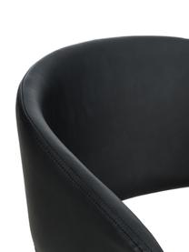 Krzesło z podłokietnikami ze sztucznej skóry  Nova, 2 szt., Nogi: drewno dębowe, lakierowan, Tapicerka: sztuczna skóra (poliureta, Czarny, S 50 x W 77 cm