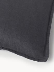 Poszewka na poduszkę z lnu Lanya, 100% len, Czarny, S 40 x D 40 cm