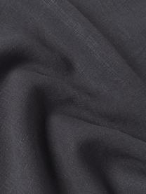 Housse de coussin 50x50 lin gris graphite Lanya, 100 % pur lin, Noir, larg. 40 x long. 40 cm