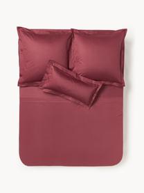 Baumwollsatin-Bettlaken Premium, Webart: Satin Fadendichte 400 TC,, Weinrot, B 240 x L 280 cm