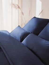 Pościel z perkalu Elsie, Ciemny niebieski, 200 x 200 cm + 2 poduszki 80 x 80 cm