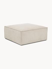 Voetenbank Lennon van corduroy, Bekleding: corduroy (92% polyester, , Frame: massief grenenhout FSC-ge, Poten: kunststof, Corduroy lichtbeige, B 88 x D 88 cm