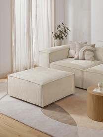 Sofa-Hocker Lennon aus Cord, Bezug: Cord (92 % Polyester, 8 %, Gestell: Massives Kiefernholz, Spe, Füße: Kunststoff Dieses Produkt, Cord Hellbeige, B 88 x T 88 cm