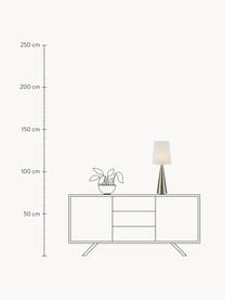 Lámpara de mesa grande Conus, Pantalla: lino, Estructura: acero cepillado, Cable: plástico, Off White, dorado, Ø 18 x Al 64 cm