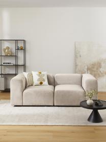 Modulares Sofa Lena (3-Sitzer), Bezug: Webstoff (88% Polyester, , Gestell: Kiefernholz, Schichtholz,, Füße: Kunststoff, Webstoff Hellbeige, B 209 x T 106 cm