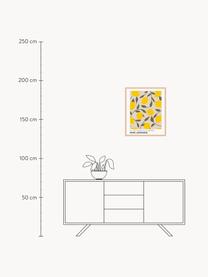 Digitálna tlač v ráme Make Lemonade, Svetlé drevo, žltá, olivovozelená, Š 33 x V 43 cm