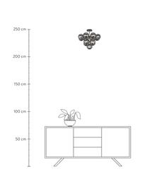 Design Deckenleuchte Smoka aus Glas, Baldachin: Stahl, Grau, Ø 41 x H 35 cm