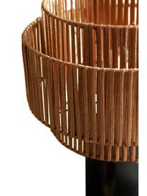 Tischlampe Emelee aus Rattan und Holz, Lampenschirm: Rattan, Lampenfuß: Holz, Braun, Schwarz, Ø 30 x H 41 cm