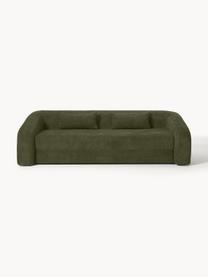 Sofá cama de borreguillo bouclé Eliot (3 plazas), Tapizado: tejido borreguillo bouclé, Patas: plástico, Borreguillo bouclé verde oscuro, An 230 x F 100 cm