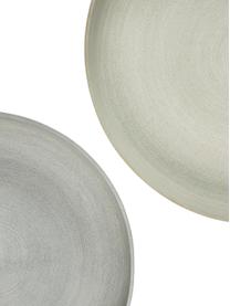 Grote decoratieve schalenset Marta in beige/grijs, 2-delig, 80% steenpoeder, 20% polyesterhars, Beige, grijs, Set met verschillende formaten