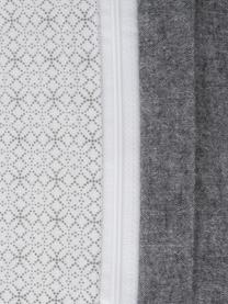 Oboustranné flanelové povlečení Morton, se vzorem, Přední strana: bílá, antracitová Zadní strana: antracitová