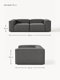 Modulares Sofa Lennon (3-Sitzer), Bezug: 100 % Polyester Der strap, Gestell: Massives Kiefernholz, Spe, Webstoff Anthrazit, B 238 x T 119 cm