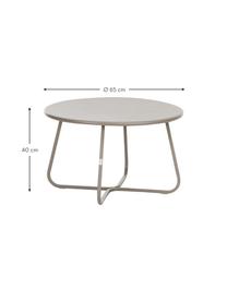 Garten-Couchtisch Sunderland, Stahl, galvanisch verzinkt, pulverbeschichtet, Taupe, Ø 65 x H 40 cm