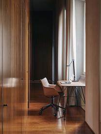 Silla de escritorio con reposabrazos Q/WOOD, altura regulable, Asiento: madera, plástico, Estructura: acero, Ruedas: plástico, Madera, negro, An 62 x F 60 cm
