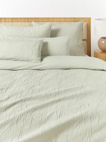 Housse de couette en percale de coton Leonora, Vert olive, larg. 200 x long. 200 cm