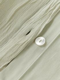 Copripiumino in cotone percalle lavato Leonora, Retro: 100% cotone, Verde oliva, Larg. 200 x Lung. 200 cm