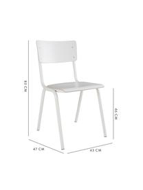 Sillas Back to School, 4 uds., Patas: metal, pintado en polvo, Asiento: laminado, Blanco, An 43 x F 47 cm