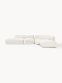 Modulares Ecksofa Sofia (4-Sitzer), Bezug: 100 % Polypropylen Der ho, Gestell: Fichtenholz, Spanplatte, , Webstoff Cremeweiss, B 385 x T 298 cm