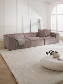 Modulares Sofa Lennon (4-Sitzer) aus Cord, Bezug: Cord (92 % Polyester, 8 %, Gestell: Massives Kiefernholz, Spe, Füße: Kunststoff Dieses Produkt, Cord Taupe, B 327 x T 119 cm