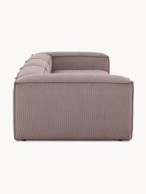 Modulares Sofa Lennon (4-Sitzer) aus Cord, Bezug: Cord (92 % Polyester, 8 %, Gestell: Massives Kiefernholz, Spe, Füße: Kunststoff Dieses Produkt, Cord Taupe, B 327 x T 119 cm