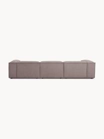 Modulares Sofa Lennon (4-Sitzer) aus Cord, Bezug: Cord (92 % Polyester, 8 %, Gestell: Massives Kiefernholz, Spe, Füße: Kunststoff Dieses Produkt, Cord Taupe, B 327 x T 119 cm