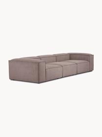 Modulares Sofa Lennon (4-Sitzer) aus Cord, Bezug: Cord (92 % Polyester, 8 %, Gestell: Massives Kiefernholz, Spe, Füße: Kunststoff Dieses Produkt, Cord Taupe, B 327 x T 119 cm