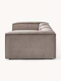 Modulaire bank Lennon (4-zits) van corduroy, Bekleding: corduroy (92% polyester, , Frame: massief grenenhout, multi, Poten: kunststof Dit product is , Corduroy taupe, B 327 x H 119 cm