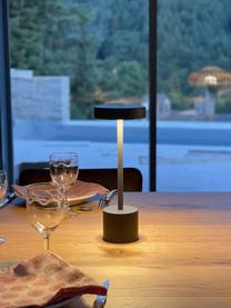 Mobiele dimbare LED outdoor tafellamp Roby met touch functie, Lamp: gecoat aluminium, Zwart, Ø 11 x H 30 cm