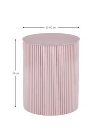 Mesa auxiliar de madera Nele, con función de almacenamiento, Tablero de fibras de densidad media (MDF) chapado en madera de fresno, Rosa, Ø 40 x Al 51 cm