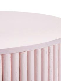 Mesa auxiliar de madera Nele, con función de almacenamiento, Tablero de fibras de densidad media (MDF) chapado en madera de fresno, Rosa, Ø 40 x Al 51 cm