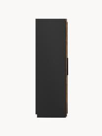 Modulární šatní skříň s posuvnými dveřmi Simone, šířka 200 cm, různé varianty, Vzhled ořechového dřeva, černá, Interiér Basic, Š 200 x V 200 cm