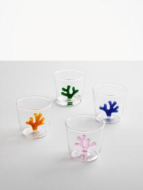 Handgemaakte waterglazen Coral Reef, 6-delig, Borosilicaatglas, Transparant, meerkleurig, Ø 9 x H 8 cm, 350 ml