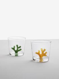 Verres à eau artisanaux Coral Reef, 6 élém., Verre borosilicate, Transparent, multicolore, Ø 9 x haut. 8 cm, 350 ml