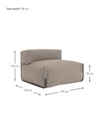 Tuin loungefauteuil Square, Bekleding: polyester, polypropyleen,, Frame: gelakt aluminium, Beige, B 101 x D 101 cm