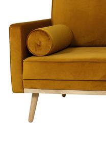 Divano angolare 3 posti in velluto giallo senape Saint, Rivestimento: velluto (poliestere) Con , Struttura: legno di quercia massicci, Velluto giallo senape, Larg. 243 x Prof. 220 cm