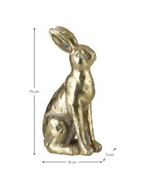 Decoratief object Hase, Kunststof, Goudkleurig, 8 x 15 cm