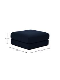 Pouf canapé bleu foncé Tribeca, Tissu bleu foncé, larg. 80 x haut. 40 cm