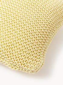 Housse de coussin jaune en tricot Adalyn, 100 % coton bio, certifié GOTS, Jaune clair, larg. 40 x long. 40 cm