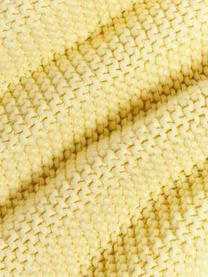 Copricuscino a maglia in cotone organico Adalyn, 100% cotone biologico, certificato GOTS, Giallo chiaro, Larg. 40 x Lung. 40 cm