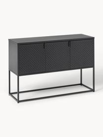 Credenza in metallo Neptun, Metallo verniciato a polvere, Nero, Larg. 120 x Alt. 80 cm