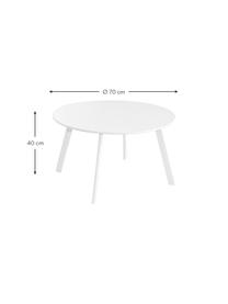 Zahradní stolek Marzia, Epoxidová ocel, Bílá, Ø 70 cm, V 40 cm