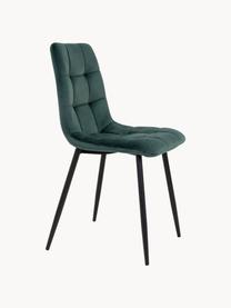 Sametová čalouněná židle Middleton, Tmavě zelená, Š 44 cm, H 55 cm