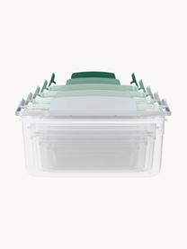 Aufbewahrungsbehälter Nest, 5er-Set, Polypropylen, Transparent, Grüntöne, Set mit verschiedenen Größen