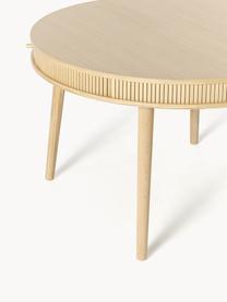 Table ronde avec rangement Calary, Ø 120 cm, Bois de chêne, Ø 120 cm