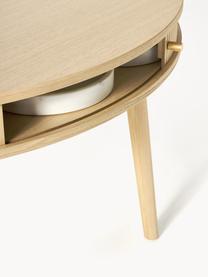 Table ronde avec rangement Calary, Ø 120 cm, Bois de chêne, Ø 120 cm